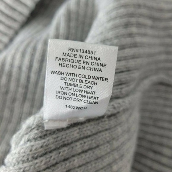 Wayf New Women’s Size Small Leland Gray Sweater Dress Puff Sleeve Tie Back NWT - Picture 9 of 16